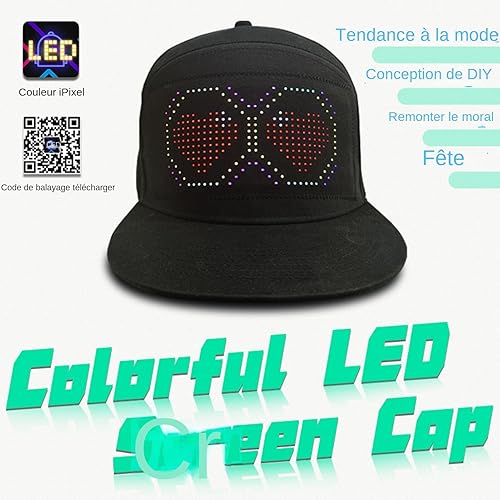 Chapeau LED Amusant – Chapeau Lumineux, Casquette De Baseball Réglable, Casquette LED Lumineuse Avec Affichage De Message, Accessoire De Fête Amusant, Chapeau À Défilement Personnalisé, Édition De - Nail Gallerys