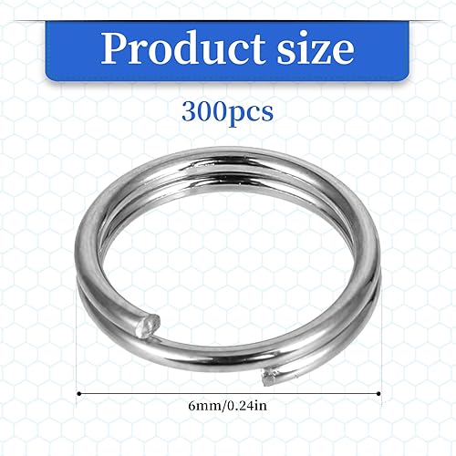 Lot de 300 mini anneaux ouverts en acier pour la fabrication de bijoux 6 mm - Nail Gallerys