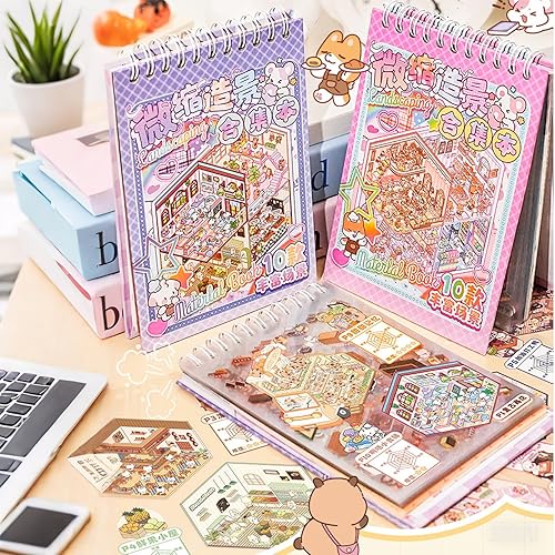 Autocollants 3D 10 en 1 pour maison - Livre de collection de scènes - Autocollants amusants à monter soi-même - Nail Gallerys