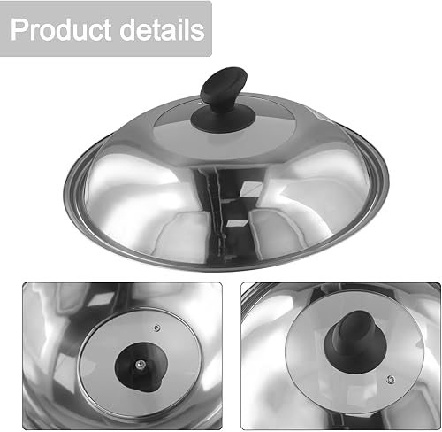 ZYNCUE Couvercle de casserole en acier inoxydable pour trépied et wok anti-éclaboussures (36 cm) - Nail Gallerys