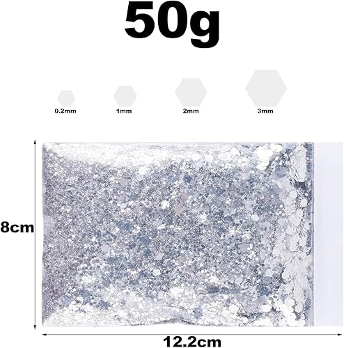 50g Rouge Mélanger Poudre à Paillettes Métalliques Fine,pour Résine Bricolage Décoration de Mariage Visage Corps Ongles Carte de Peinture Voeux Le Scrapbooking,Quatre Tailles (0,2 mm,1 mm,2 mm,3 mm) - Nail Gallerys