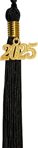 GraduationMall Pompon de graduation avec charme de l'année 2025 Diplomé Glands 23cm Noir - Nail Gallerys