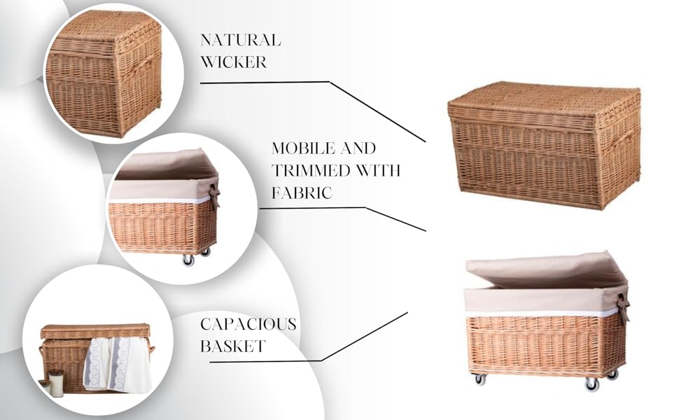 coffre en osier , malle en osier , box , boite