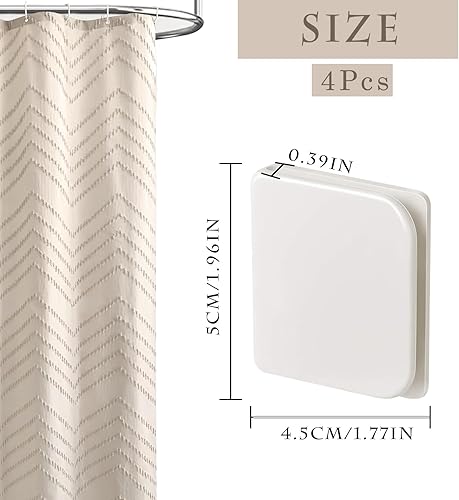 Lot de 4 Clips de Rideau Douche Auto-Adhésifs, Clips de Rideau Anti-Eclaboussures Coupe-Vent, Clips de Protection Coupe-Vent, Clips Anti-Eclaboussures de Douche Auto-Adhésifs, pour Rideau(Bblanc) - Nail Gallerys