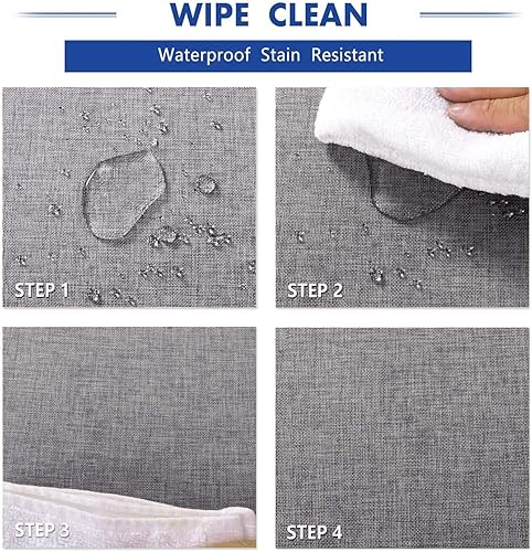 Hiasan Nappe rectangulaire Aspect Lin Lavable et imperméable, Nappe Exterieur Impermeable Jardin, pour Salle à Manger, Jardin, fête, Pique Nique, Anniversaire, Mariage ou Maison 135x240cm Beige - Nail Gallerys