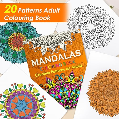 Hzuisst Mandalas a Colorier Adulte avec Feutres Coloriage, Mandala Livre de Coloriage Adulte Anti Stress avec 20 Illustrations, 48 Couleurs Feutre Coloriage Adulte avec Double Pointe - Nail Gallerys