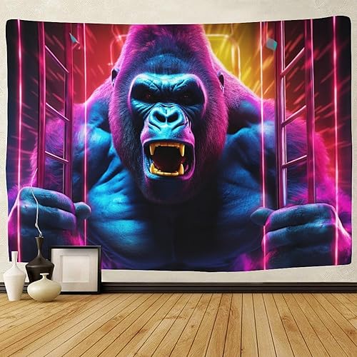 KKPBHTYVG Gorille 3D Effet Tapisserie DécoSourision Murale Tapisserie Murales DécoSourision Murale En Tissu Pour Chambre Salon Serviette De Plage Tapisserie 100cmx150cm - Nail Gallerys