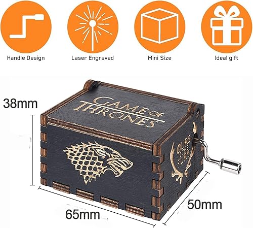 Funmo Pure Main Classique Game of Thrones Boîte à Musique Main Boîte à Musique en Bois Creative Wood Craft Meilleurs Cadeaux Valentin Cadeau - Nail Gallerys