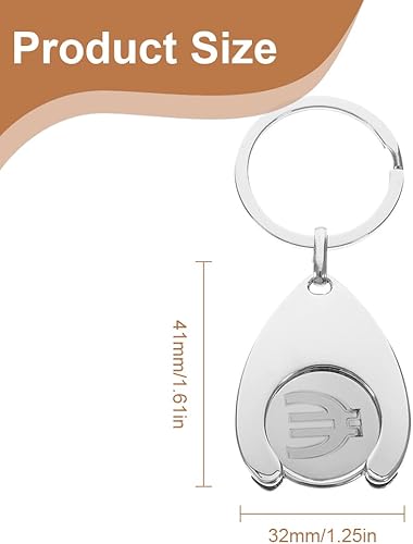 ZOKJSW 2 pcs Porte clés avec jeton de panier d'achat à puce amovible Symbole Porte-clés avec jeton de panier d'achat à puce amovible - Nail Gallerys