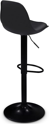 IDMarket - Lot de 2 tabourets de Bar Karl Design Noir Pied Noir - Nail Gallerys