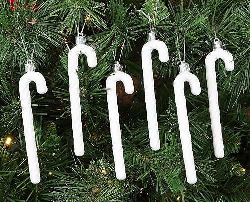 Christmas Concepts® Paquet De 6-13cm (5.2') De Canne en Bonbon Glitter Décorations d'arbre De Noël (Violet & Blanc) - Nail Gallerys