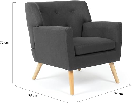 IDMarket - Fauteuil scandinave LIV en Tissu Gris Anthracite - Nail Gallerys