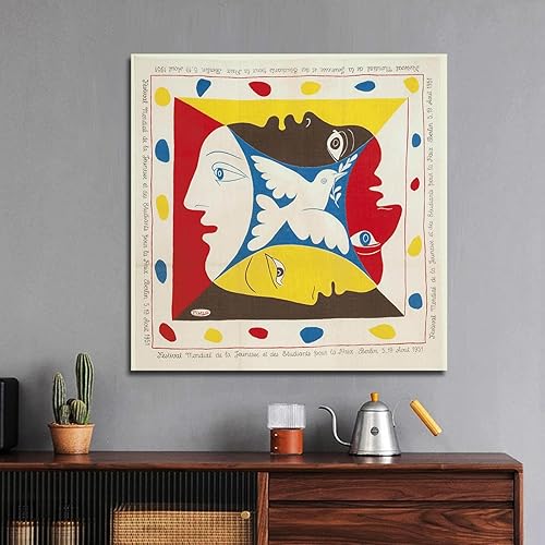 Abstrait Artistique Décor À La Maison Mur Art Impression Sur Toile Picasso World Famous Peintures Oeuvre Photos pour Salon Murs Décoration 50x50cm Sans Cadre - Nail Gallerys