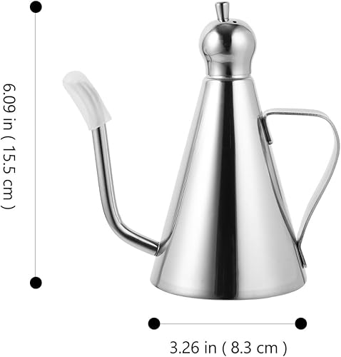 Pichet à huile d'olive en acier inoxydable avec couvercle amovible 350 ml, Acier anti-rouille, é, Größe 1 - Nail Gallerys