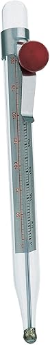 Grunwerg Thermomètre de cuisine en verre et acier inoxydable pour friture et sucreries 20 cm de long, blanc - Nail Gallerys