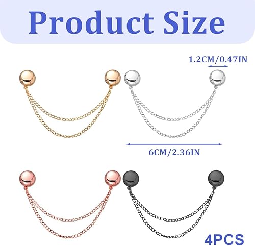 NOPKESV Lot de 4 clips magnétiques,broches polyvalentes,sans épingle,pinces magnétiques puissantes,super magnétiques,forts et non-défaillants,aimants hijab en or et noir,pour femme (2 couleurs) - Nail Gallerys