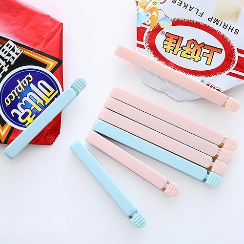 jatimdotin 10 Pièces Alimentaire D'étanchéité Clips, 15/12cm Pince Sachet Alimentaire, Pince Sachet Cuisine Réutilisable, Pince Fermeture Sachet pour Emballage Cuisine Bonbons Snack(Rose) - Nail Gallerys
