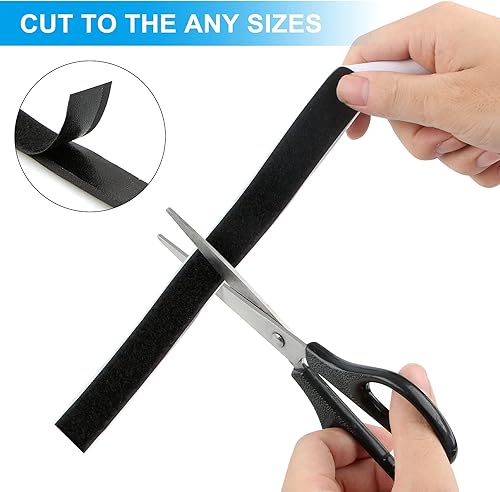 Scratch Autocollant Double Face,Autocollant Pour Moustiquaires, Adhésifs, Shearable Bande Agrippantes Hook Loop Rubans,Pour Fenêtres, Cadres Photo, Tapis de Voiture et Faits à la Main 7.5mNoir - Nail Gallerys