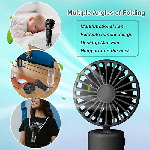 Frelisiy Ventilateur brumisateur portable multifonction pour mini ventilateur portable 1500 mAh 4 vitesses réglables, convient pour les femmes, la maison, le bureau, les voyages (noir) - Nail Gallerys