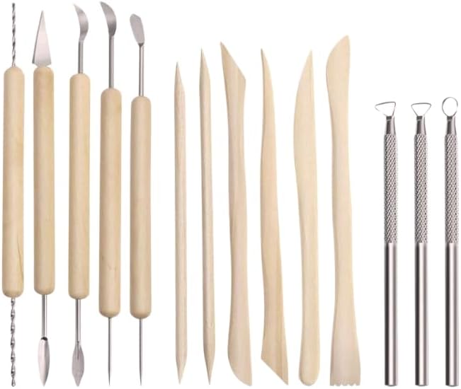 ARTME Outils d'argile, 14 pièces d'outils de poterie en argile polymère, kit de sculpture en céramique avec étui de transport, loisirs créatifs - Nail Gallerys