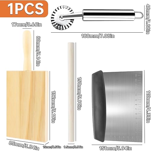 GZcaiyun Gnocchi Planche à pâtes en bois avec bâtonnets en bois, planche à pâtes pour la fabrication de gnocchi en forme de nouilles, avec roue de découpe de pâtes et carte à pâte - Nail Gallerys