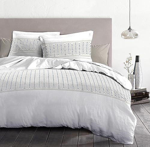 Home Linge Passion | Housse de Couette - 3 Pièces | 100% Coton - 57 Fils | 2 Personnes - 220 x 240 cm | NAT Miel - Nail Gallerys