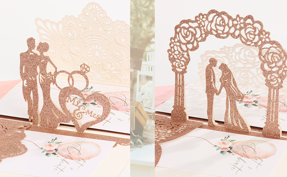 Carte de mariage 3D.