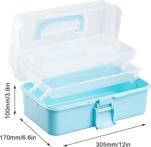 Boîte de Rangement à Médicaments Portable Boîte à Médicaments Boîte de Couture en Plastique à 3 Couches de 13 Pouces avec Poignée pour médicaments, Outils, cosmétiques, Jouets, stylos - Nail Gallerys