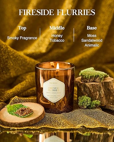 M&SENSE Leisure Time Bougie parfumées à la cardamome et au bois de cèdre pour les fêtes de Noël Bougie en cire de soja naturelle pour la décoration d'intérieur, jusqu'à 70 heures de combustion propre - Nail Gallerys
