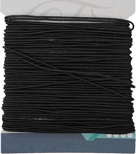 Trimming Shop Cordon élastique de 2 mm, Boucle d'oreille, Sangle élastique pour la Couture, Le Tricot, Les Accessoires vestimentaires, Les Chaussures et Les Chapeaux, 10 mètres - Nail Gallerys