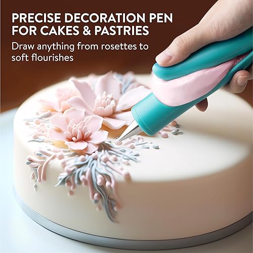 int!rend Cake Decorating Pen - Pastry Kit with 1 Decorative Pen, 1 Reusable Pastry Piping Bag, 1 Disposable Piping Bag, 2 Tips and 2 Couplers - Nail Gallerys