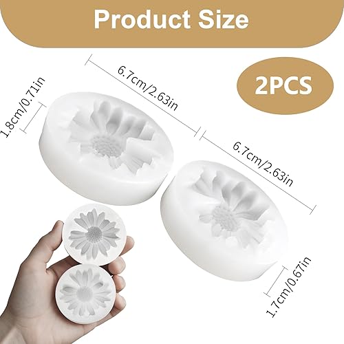 DmDoyy Moule Silicone Bougie, Moule Silicone Fleur, 2 PCS Moule Bougie Silicone 3D DIY, Moule Fleur 3D Pour Aromathérapie - Nail Gallerys