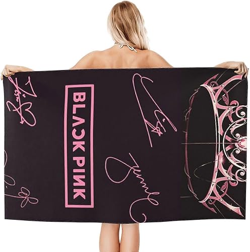 YINGD Blackpink Serviettes de plage 132 x 81,3 cm Couverture de bain douce pour la natation, la salle de sport, taille S pour voyage, natation, gris - Nail Gallerys