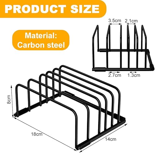 GmeDhc Lot de 2 supports de planche à découper en métal avec 5 fentes - Support de plaque de cuisson - Organiseur de planche à découper - Pour assiettes, planches à découper et ustensiles de cuisson - Nail Gallerys