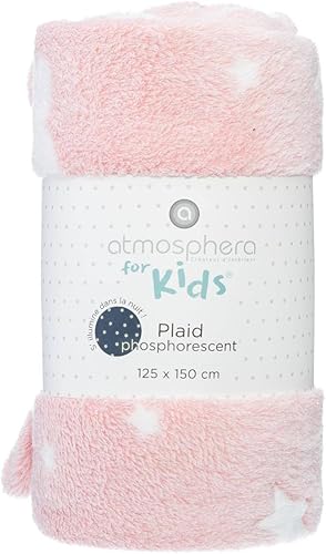 Atmosphera - Plaid Enfant Motif Phosphorescent - Rose 125x150 cm - Nail Gallerys