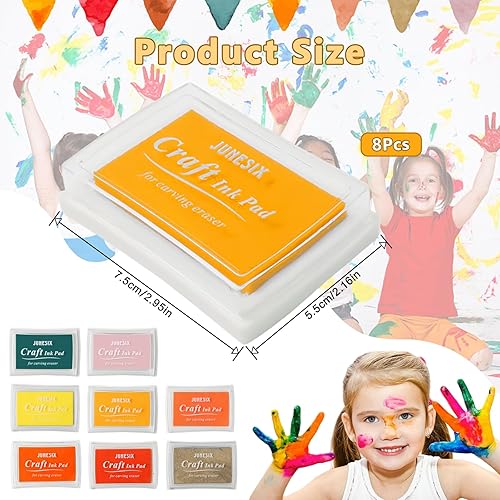 YUZHEDM 8 Pièces Encreur pour Tampon 8 Couleurs Tampon Encreur Doigts Mini Encre à Séchage Rapide Tampon Encreur Enfant Empreintes pour Tampon Encreur Lavable Tampons Encreurs Artisanaux - Nail Gallerys