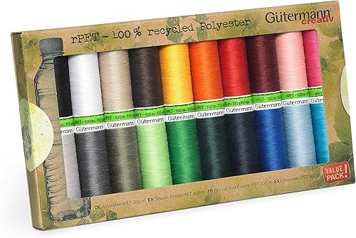 Gutermann rPET Polyester Sew-All Thread Set 20 Spools-Popular 731139-1 - Nail Gallerys