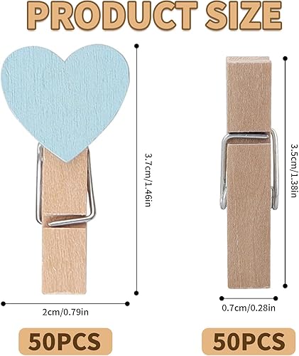 HAYGEM 100 Pièces Mini Pince a Linge Bois, Pince a Linge Bois de Style Minimaliste, Epingle a Linge avec Deux Paquets de Ficelle de 10 m, pour Réaliser Un Mur de Photos, Séchage des Chaussettes - Nail Gallerys