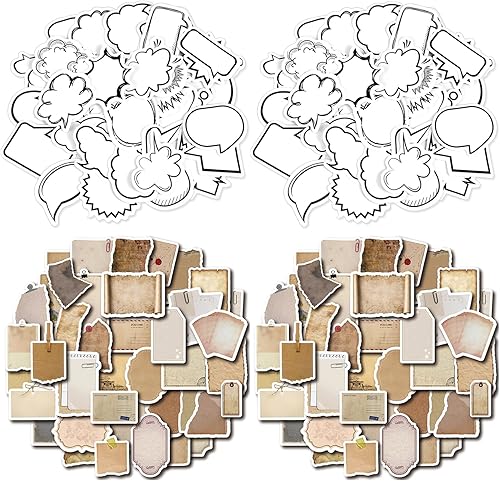 Dryxog 170 PièCes Stickers Scrapbooking, Stickers, Autocollants Vintage, Scrapbooking pour Scrapbook Album Photo Diy Journaling Autocollant Cahier DéCoration AdhéSif Artisanat - Nail Gallerys