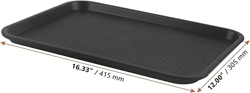 LEXININ Lot de 5 plateaux rectangulaires en plastique noir de 41 x 30 cm pour restauration rapide, pour boissons, aliments - Nail Gallerys