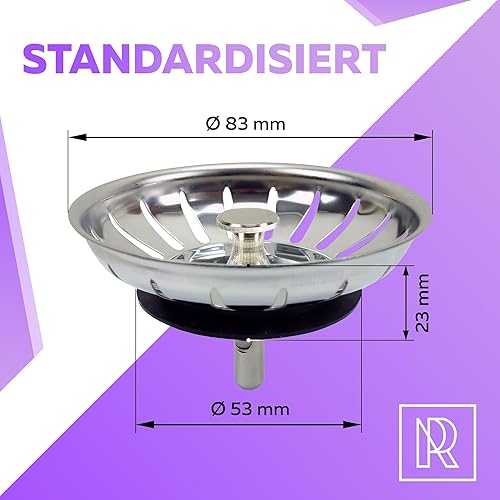 M. ROSENFELD HOME Bouchon Universel pour évier de Cuisine - 79 mm - Bonde de lavabo - Bouchon de bonde de Cuisine - Nail Gallerys