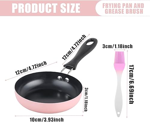 GOMETY Lot de 2 mini poêles à frire de 12 cm - Mini poêle à œufs au plat - Anti-adhésive - Résistantes à la chaleur - Portable - En acier inoxydable - Pour le camping, la cuisson, les œufs, le bacon - Nail Gallerys