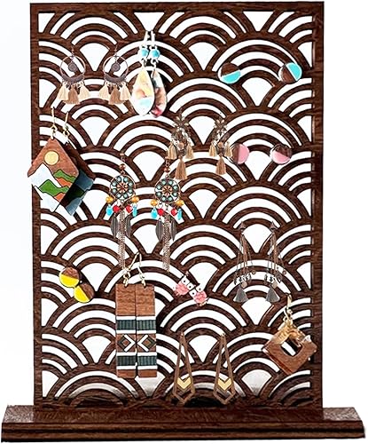 KASESSS Vague en Bois Rangement Bijoux pour Boucles d'Oreilles, Porte Bijoux et Boucles d'Oreilles, Presentoir Bijoux, Présentoir Boucles d'Oreilles 100 Emplacements pour Femmes Filles Montage Facile - Nail Gallerys