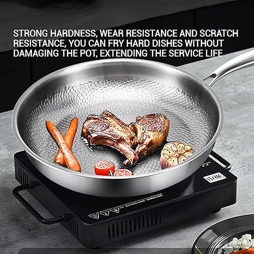 Qiamia Titanium Hammered Pan Pro, Durable, Scratch-Resistant Nonstick Frying Pan with Lid, It Won’t Stick to the Pan and Retains Nutrients, Making It Suitable for Kitchen Novices (With Lid,11in) - Nail Gallerys