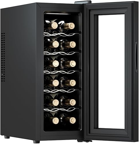 Cecotec Cave à vin 12 bouteilles Bolero grandsommelier 1230 coolcrystal, Refroidissement thermoélectrique, Température réglable entre 8 et 18°C, Commande tactile, Affichage, Gaz non nocif. - Nail Gallerys
