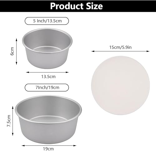 2 PCS Moule Gateau Rond, Moules à Gâteaux Professionnel Aluminium, Moule Haut Layer Cake Anti-adhésif, Réutilisable Moule Gateau Haut avec 50 Papier de Cuisson, pour D'anniversaire, les Cheesecakes - Nail Gallerys