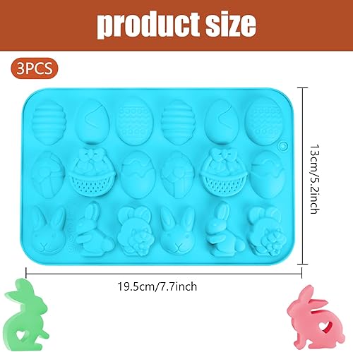 Libershine Lot de 5 Moule Chocolat Paques Motif Mignon Moule Lapin de Paques Antiadhésif Moule Silicone Oeuf de Paques pour Bricolage Moule À Chocolat Bonbons Biscuits 18 Cavités Oeuf - Nail Gallerys