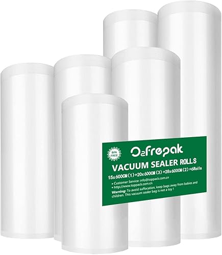 O2frepak 6Rouleau15x600cm(1)et20x600cm(2)et28x600cm(3)Rouleau Sacs Pour Machine Sous Vide Alimentaire,sans BPA et LFGB Sac de Congelation Sous Vide,Compatible Avec n'importe Quelle Scelleuse Sous Vide - Nail Gallerys