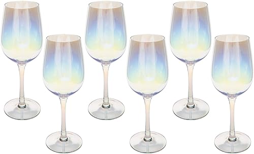 Secret de Gourmet - Lot de 6 Verres à vin irisé 38 cl collection Fantasy - Nail Gallerys