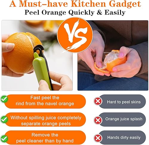 GEEHUA Lot de 2 éplucheurs d'oranges, éplucheurs d'agrumes, coupe-oranges, outils multifonctionnels pour éplucher les fruits de cuisine, faciles à ouvrir, pamplemousse, citron, fruit du dragon - Nail Gallerys